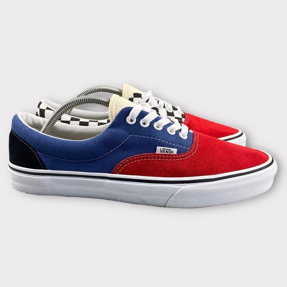 Vans era Mix Match Shoes Mens 11 Suede Red Blue Canvas Sneakers  Color Blocked